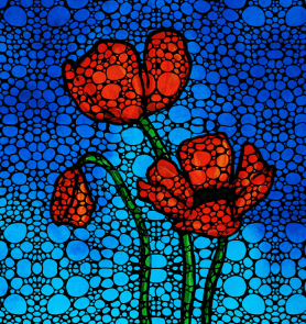  Stone Rock'd Poppies By Sharon Cummings