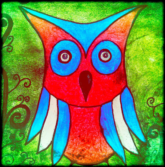 Colorful Owl Kids Art