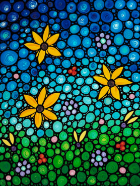Spring Maidens frolick in color and enchante the senses by @terracegallery #blue #yellow #art