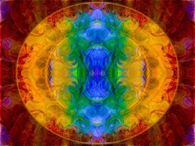 A Rainbow of Chaos Abstract Mandala Artwork by Omaste Witkowski owFotografik.com