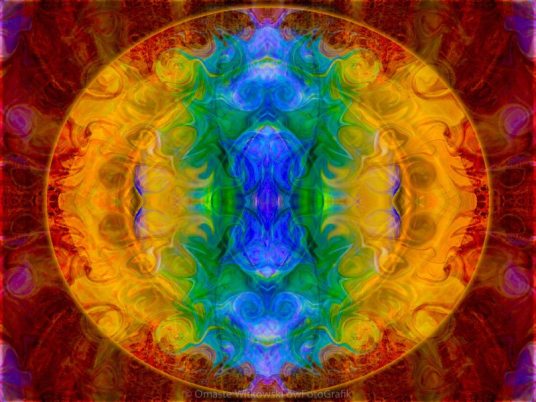 A Rainbow of Chaos Abstract Mandala Artwork by Omaste Witkowski owFotografik.com
