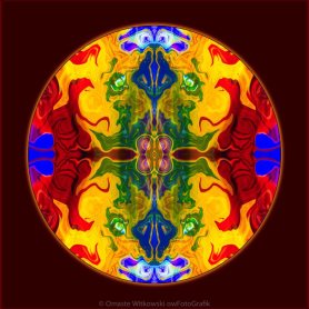 Rainbow Revelations Abstract Mandala Artwork by Omaste Witkowski owFotoGrafik.com
