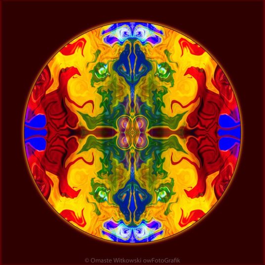Rainbow Revelations Abstract Mandala Artwork by Omaste Witkowski owFotoGrafik.com