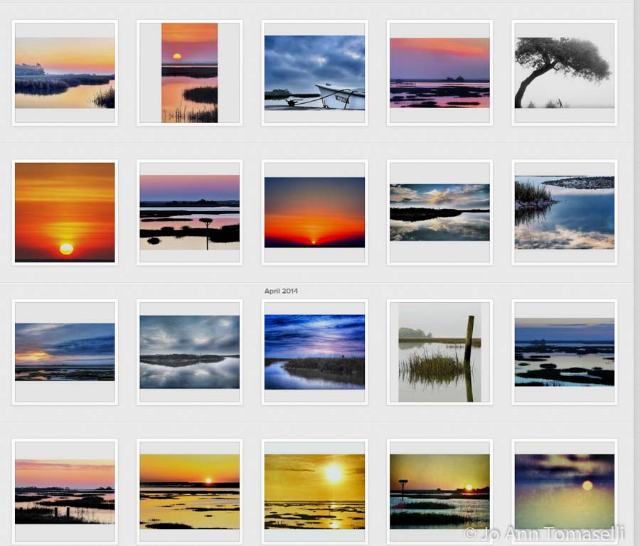 A screen-shot of my Instagram page joanntomaselli Jo Ann Tomaselli Photography #jointhemorning ~ Same view different day - set &amp; lighting design by Mother Nature http://jo-ann-tomaselli.artistwebsites.com/