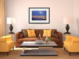 Cloudy Hazy Denver Colorado September Super Moon Art