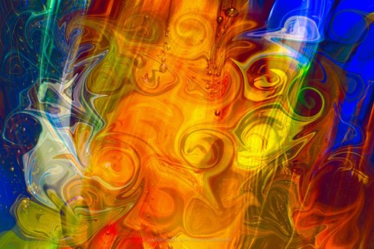 Playing With Bubbles Textured Abstract Artwork by Omaste Witkows