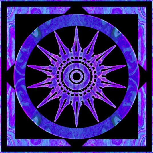 Starlit Purple Nights Abstract Mandala Artwork by Omaste Witkowski owPhotoGrafik.com