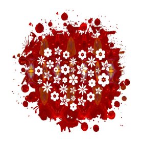 Red Heart Of Flowers Fantasy Designs Abstract Holiday Art by Omaste Witkowski owFotoGrafik.com