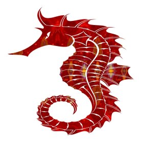 Red Seahorse Fantasy Designs Abstract Holiday Art by Omaste Witkowski owFotoGrafik.com