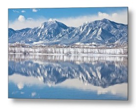 Boulder Reservoir Flatirons Reflections Boulder Colorado Metal P